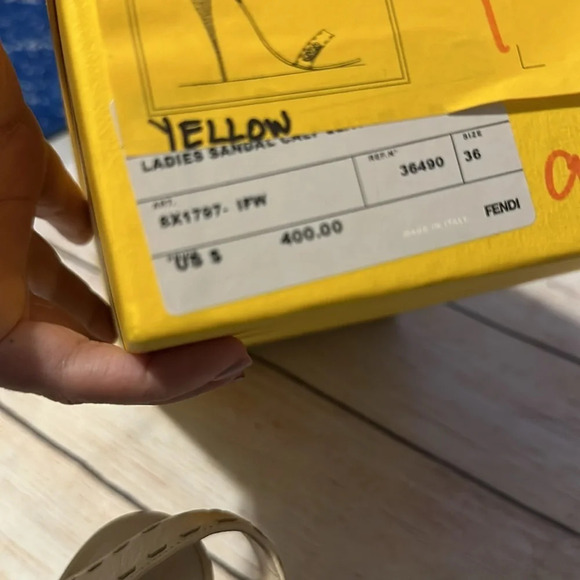 Fendi Leather logo strappy nude Beige party work heels Size 6 - Picture 11 of 11